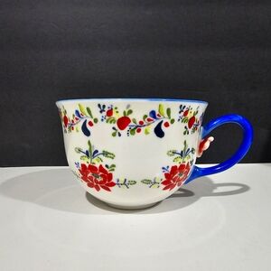 Anthropologie Cadiz Floral Blue Tea Coffee Mug